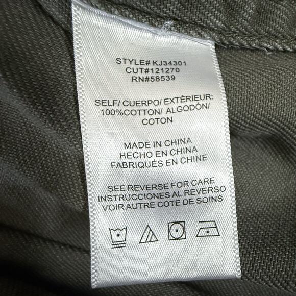 Kut From The Kloth Utility Jacket Camo Studded Distressed Cotton Size L - Picture 4 of 6